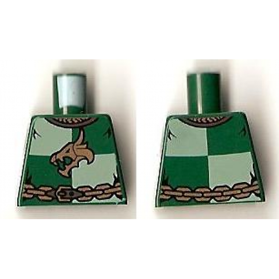 Torso Castle Kingdoms Dragon Head Quarters with Chain Front and Back Pattern