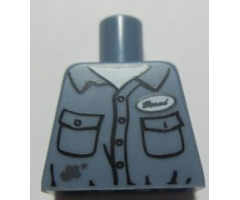 Torso Shirt with Dirt Stains, Pockets, Buttons and Name Tag Pattern