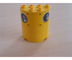 Cylinder Half 2 x 4 x 4 with Vent Holes Pattern (Sticker) - Set 8250