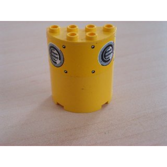 Cylinder Half 2 x 4 x 4 with Vent Holes Pattern (Sticker) - Set 8250