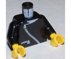 Torso Zipper Curved on Jacket and Pocket Pattern (white zipper) / Black Arms / Yellow Hands