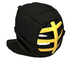 Minifigure, Headgear Helmet Ninjago Kendo with Gold Grille Mask Pattern