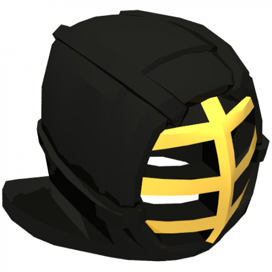 Minifigure, Headgear Helmet Ninjago Kendo with Gold Grille Mask Pattern