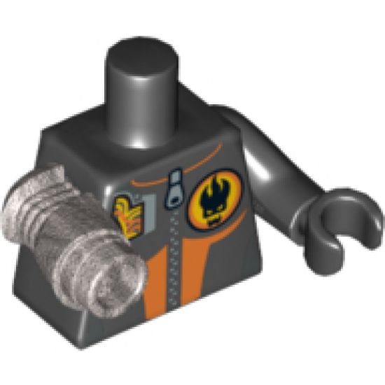 Torso Agents Villain Female Pattern / Black Arm and Hand Left / Met Silver Mech Arm and PLG Claw Right