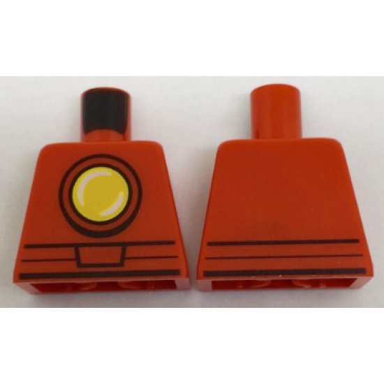 Torso Black Belt Outline and Yellow Circle Arc Reactor Pattern (Iron Man)