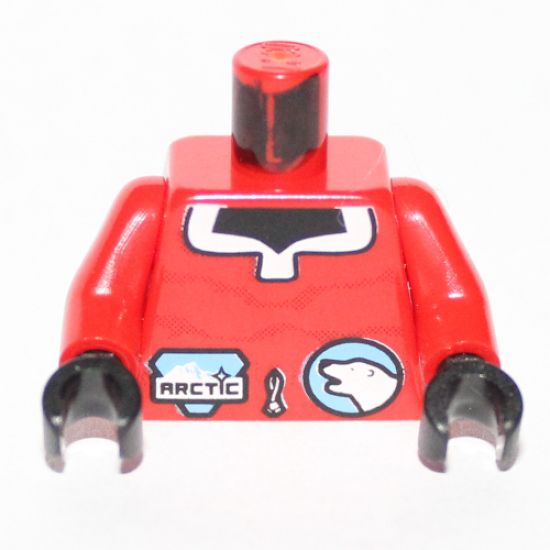 Torso Arctic Logo Small and Polar Bear Pattern / Red Arms / Black Hands