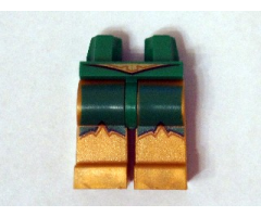Hips and Pearl Gold Legs with Green Markings and Gold Belt Pattern (Hawkman)
