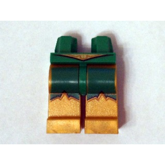 Hips and Pearl Gold Legs with Green Markings and Gold Belt Pattern (Hawkman)
