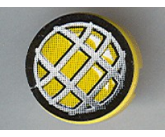 Tile, Round 2 x 2 with Gray Grille Pattern (Sticker) - Set 4589
