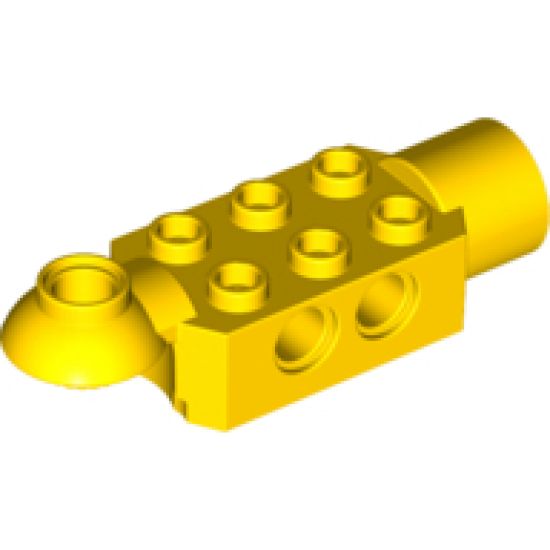 Technic, Brick Modified 2 x 3 with Pin Holes, Rotation Joint Ball Half (Horizontal Top), Rotation Joint Socket