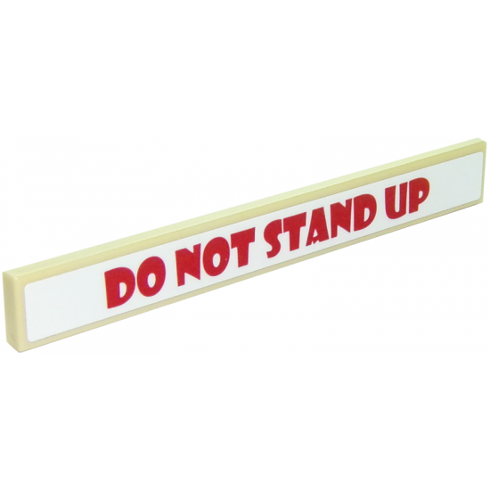Tile 1 x 8 with 'DO NOT STAND UP' Pattern (Sticker) - Set 10261