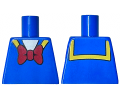 Torso Sailor Suit with Yellow Collar Trim and Large Red Bow Tie Pattern