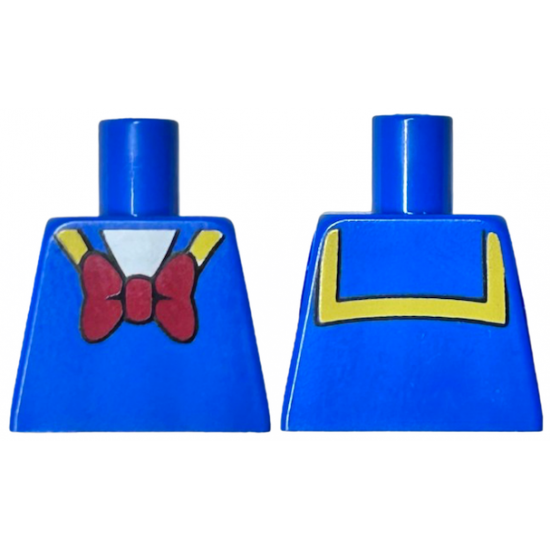 Torso Sailor Suit with Yellow Collar Trim and Large Red Bow Tie Pattern