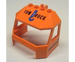 Windscreen 4 x 6 x 4 Cab with Hinge and 1 x 4 Bottom Cutout and 'TOW TRUCK' with Tow Hook Pattern