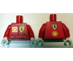 Torso Racers Ferrari front, Shell back (Stickers) without Driver Name Pattern / Red Arms / White Hands