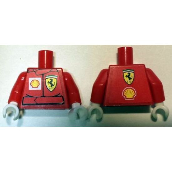 Torso Racers Ferrari front, Shell back (Stickers) without Driver Name Pattern / Red Arms / White Hands