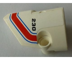 Technic, Panel Fairing # 1 Small Smooth Short, Side A with Blue, Red and White Stripes and '230' Pattern (Sticker) - Set 8071