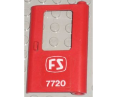 Door 1 x 4 x 5 Train Right with White 'FS 7720' Pattern (Sticker) - Set 7720