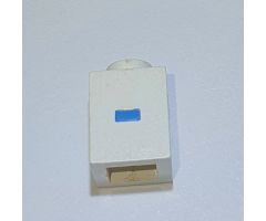 Brick 1 x 1 with Blue '-' Pattern (Bold Font)