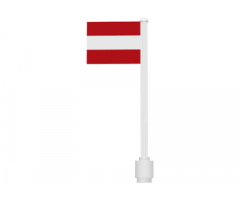 Flag on Flagpole, Straight with Austria Pattern (Stickers)