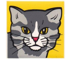Duplo, Tile 2 x 2 x 1 with Cat Mosaic Picture 03 Pattern (Set 1014)