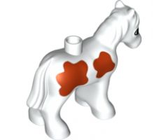 Duplo, Animal Horse Baby Foal Pony with Large Dark Orange Spots