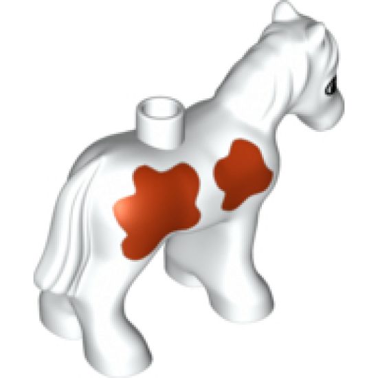 Duplo, Animal Horse Baby Foal Pony with Large Dark Orange Spots