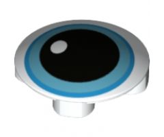 Plate, Round 2 x 2 with Rounded Bottom and Medium Azure Eye Pattern
