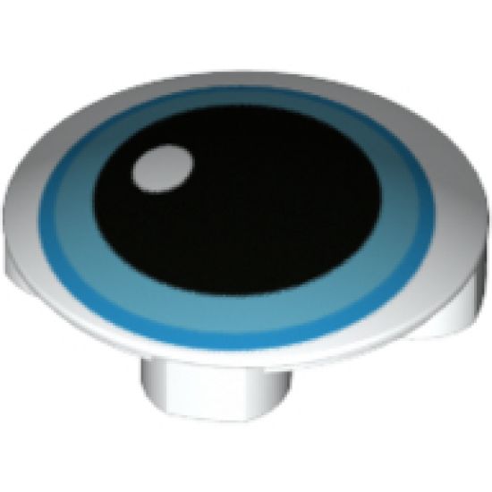 Plate, Round 2 x 2 with Rounded Bottom and Medium Azure Eye Pattern