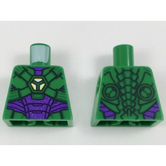 Torso Armor with Lex Luthor Warsuit with Green Hexagon Logo and Dark Purple Plates Pattern