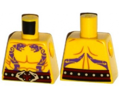 Torso Ninjago Bare Chest Muscles, Dark Purple Snake Tattoos, Belt with Tan Snake Buckle Pattern