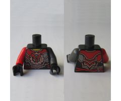 Torso Ninjago Dark Red, Silver and Copper Armor with Clock Pattern / Pearl Dark Gray Arm Left / Red Arm Right / Black Hands