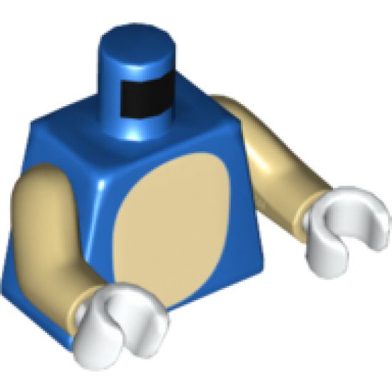 Torso Tan Oval Stomach and Black Spines and Tail Pattern / Tan Arms / White Hands
