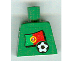 Torso Soccer Portuguese Goalie, Portuguese Flag Sticker Front, White Number Sticker Back (specify number in listing)