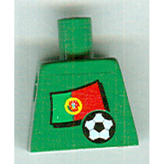 Torso Soccer Portuguese Goalie, Portuguese Flag Sticker Front, White Number Sticker Back (specify number in listing)