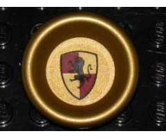Minifigure, Utensil Dish 3 x 3 with HP Gryffindor Shield Pattern (Sticker) - Set 5378