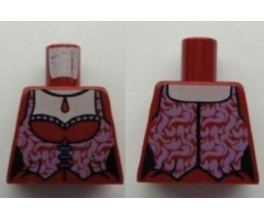 Torso Monster Fighters Female Corset with Lavender Trim and Dark Red Pendant Pattern