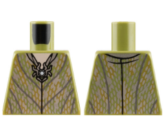 Torso Robe with Silver and Olive Green Chain Mail and Pendant Pattern