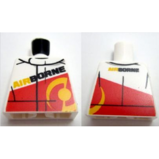 Torso Race Jacket with Red Panel and 'AIRBORNE' on Front and Back Pattern