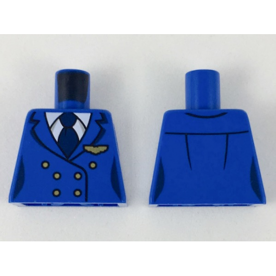 Torso Female Jacket, White Shirt, Dark Blue Tie, Gold Wings Badge and Buttons Pattern