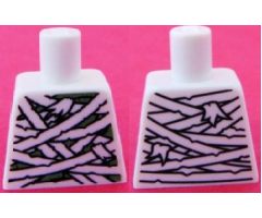 Torso Mummy Wrapping Bandages over Sand Green Pattern