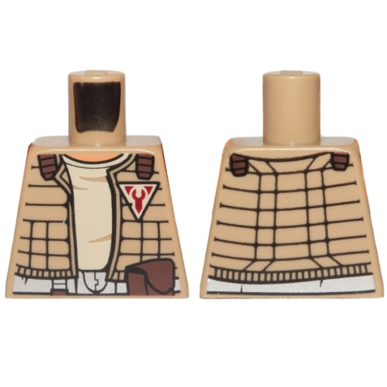 Torso SW Quilted Jacket with Tan Undershirt and Red Freemakers Logo Pattern (Zander)
