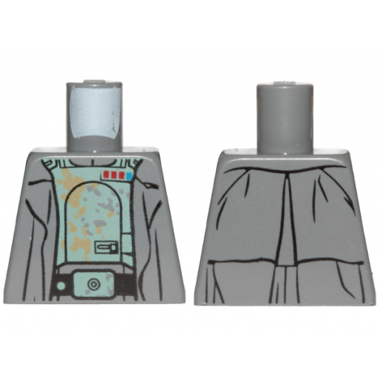 Torso SW Armor with Sand Green Stains, Imperial Officer Insignia and Coat Pattern (Tobias Beckett)