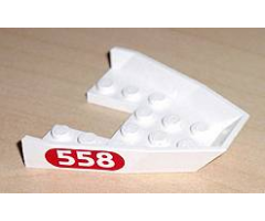 Boat Bow Top 6 x 6 x 1 with '558' in Red Oval Pattern on Both Sides (Stickers) - Set 6558