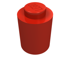 Brick, Round 1 x 1 - No Bottom Lip with Esso Extra Motor Oil Pattern (Sticker) - Sets 1247-2 / 1251-2