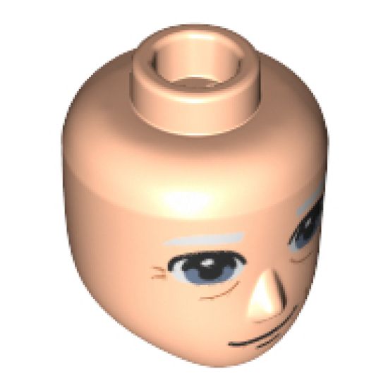 Mini Doll, Head Friends Male with Sand Blue Eyes and White Eyebrows Pattern