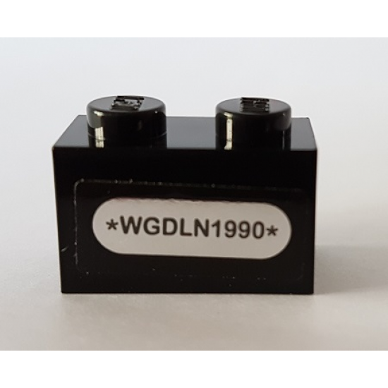 Brick 1 x 2 with '*WGDLN1990*' Pattern (Sticker) - Set 10269