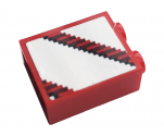 Brick 1 x 2 x 2 with Inside Stud Holder with Gray and White Stripes Pattern (Sticker) - 10272
