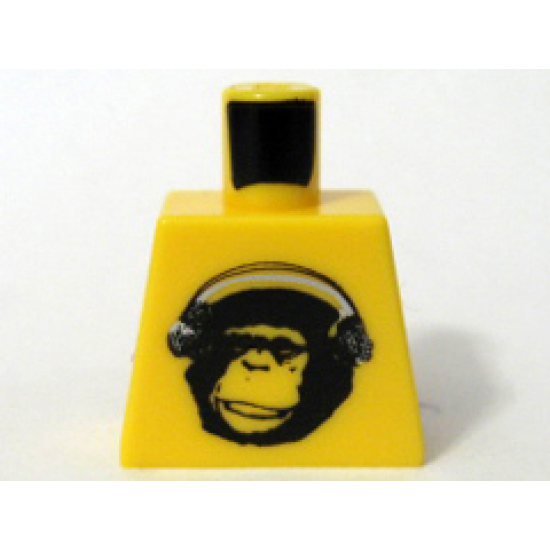 Torso Speed Racer Chimpanzee with Silver Headphones Pattern