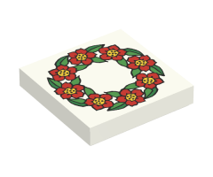 Tile 2 x 2 with Flower Ring Pattern